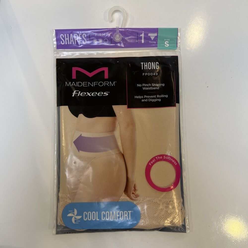 NEW SIZE SMALL  WOMEN MAIDENFORM FLEXEES TAME‎ YOUR TUMMY LACE SHAPING THONG